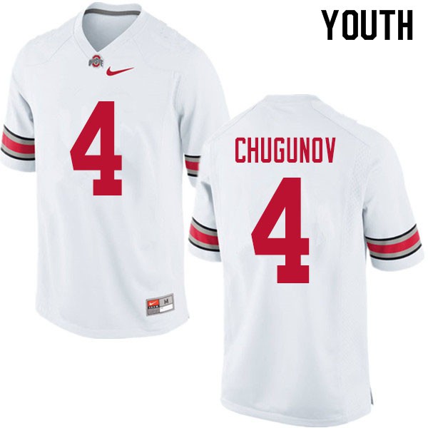Ohio State Buckeyes #4 Chris Chugunov Youth Football Jersey White